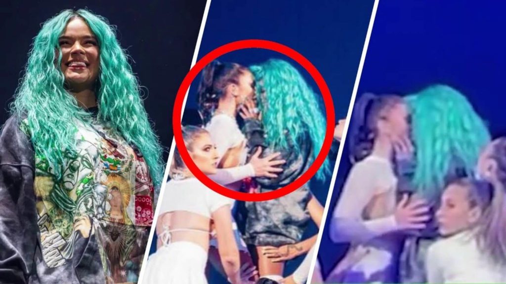 Beso apasionado entre la cantante Karol G con una de sus bailarinas