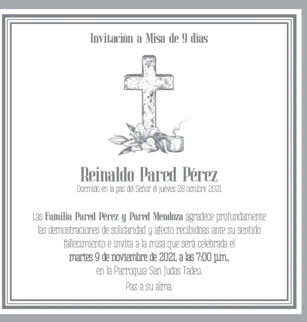 Familia de Reinaldo invita a novenario