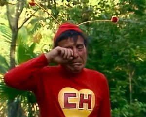 "Mi corazón de Chapulín está triste, porque el programa Chespirito no se ve en las pantallas de un mundo tan necesitado de risas y alegría",