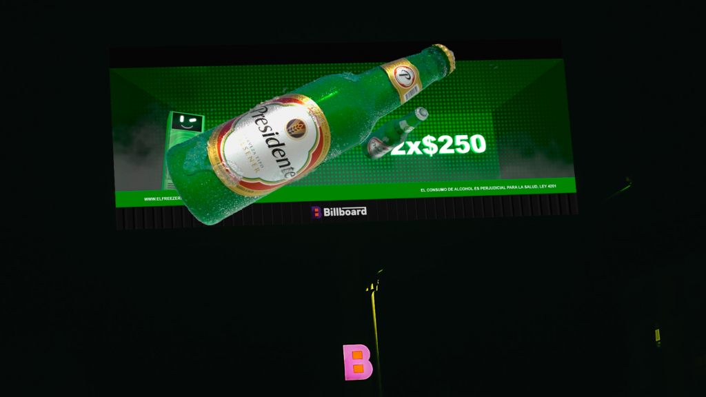 Cerveza Presidente marca un hito al exhibir la primera valla con tecnología 3D del país, eldigital.com.do