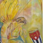 Inauguración de Los Ángeles de plátanos de Raphael Díaz en el Centro Perelló.