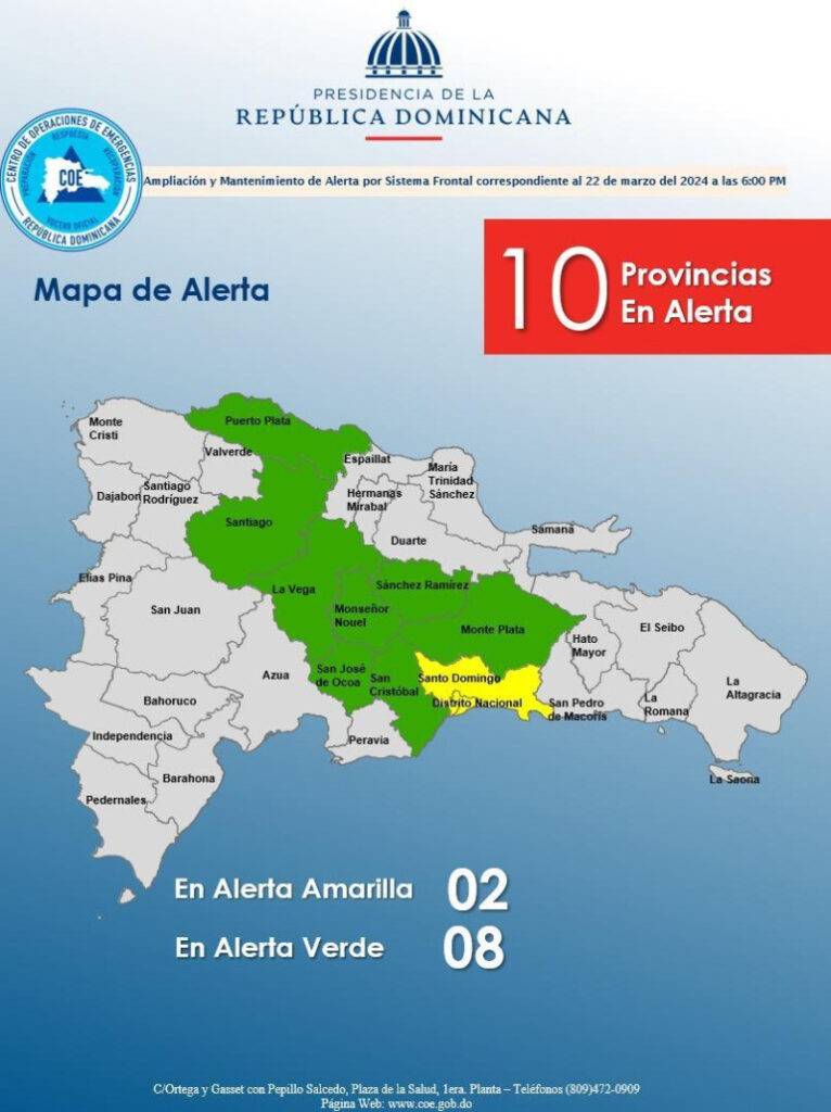 Diez provincias en alerta por lluvias, eldigital.com.do