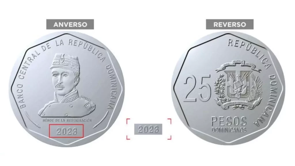 Banco Central emite monedas de RD$25.00, año 2023, eldigital.com.do