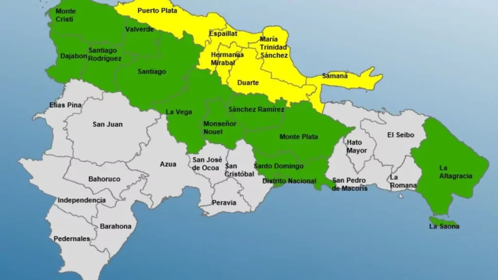 COE coloca 18 provincias en alerta amarilla y verde, eldigital.com.do
