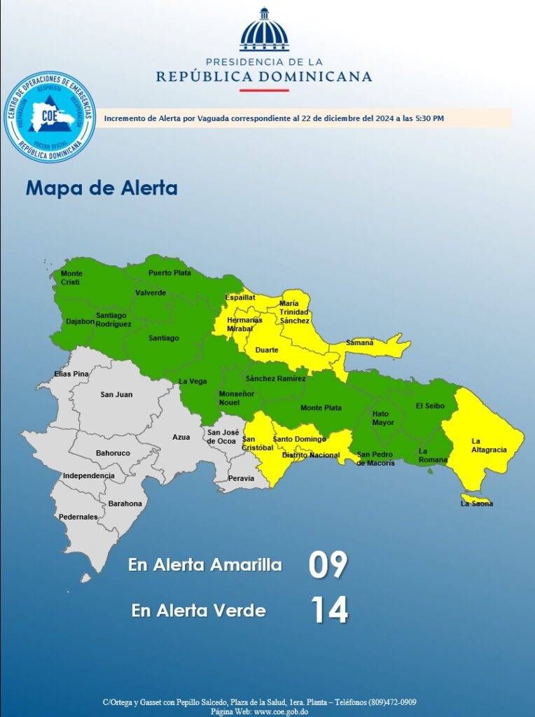 La semana iniciará muy lluviosa; el COE con alerta en 22 provincias, eldigital.com.do