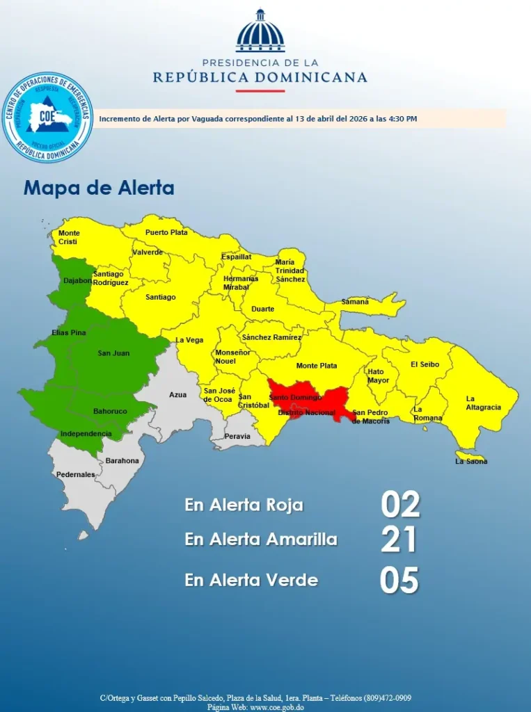Santo Domingo y el DN en alerta roja Santo Domingo y el DN en alerta roja, eldigital.com.do