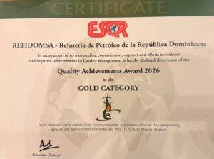 REFIDOMSA recibe reconocimiento internacional en Bruselas por su compromiso con la calidad y la excelencia en la gestión, eldigital.com.do