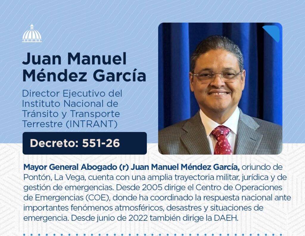 El hombre del COE llega al INTRANT, eldigital.com.do