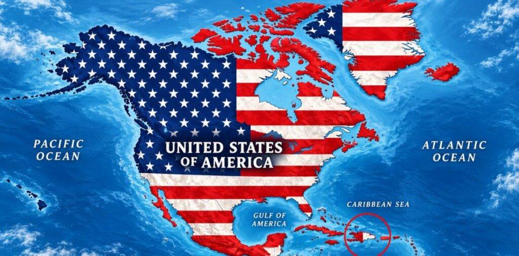 Trump publica mapa con bandera de EE.UU en RD; ambiciones expansionistas o uso de la IA, eldigital.com.do
