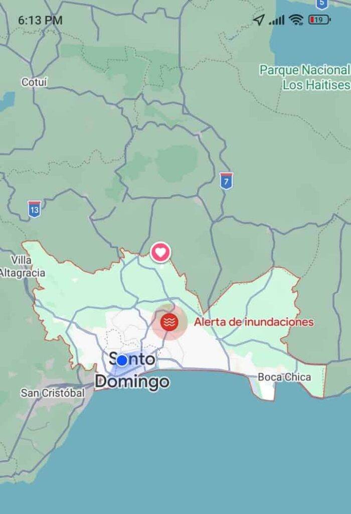 Google envía alerta de inundaciones para el Gran Santo Domingo a través de celulares, digital.com.do