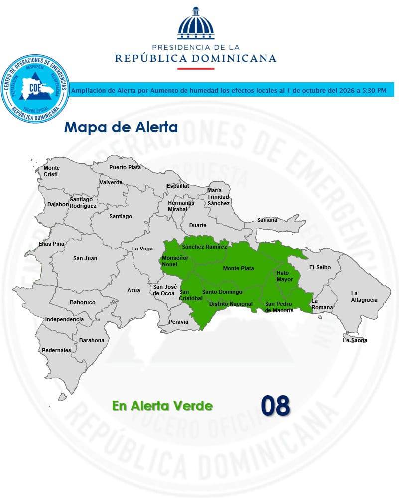 Seguirán las lluvias; siete provincias están en alerta verde Seguirán las lluvias; siete provincias están en alerta verde, eldigital.com.do